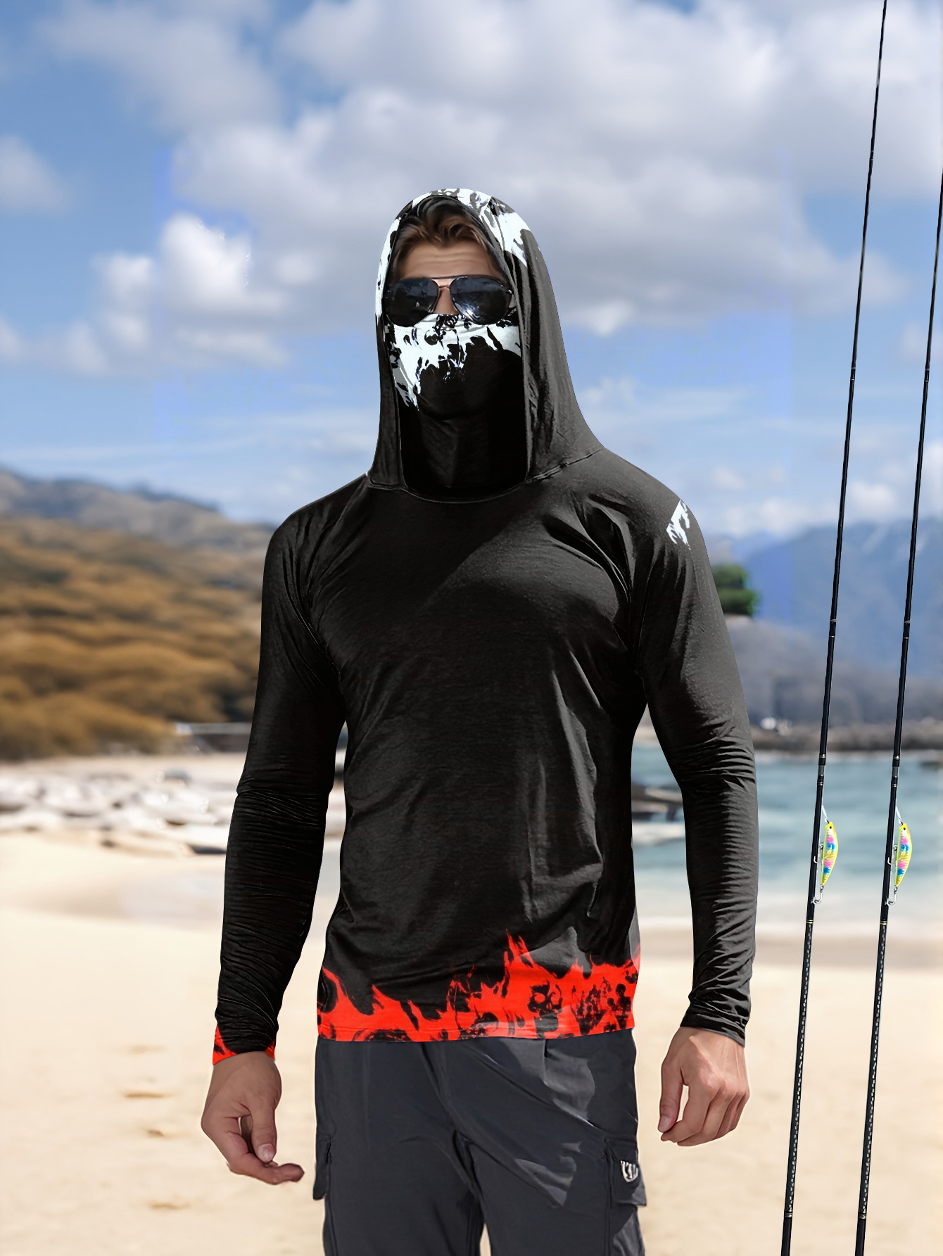 Fishing Hoodie - Heren Hood Fishing Shirt met lange