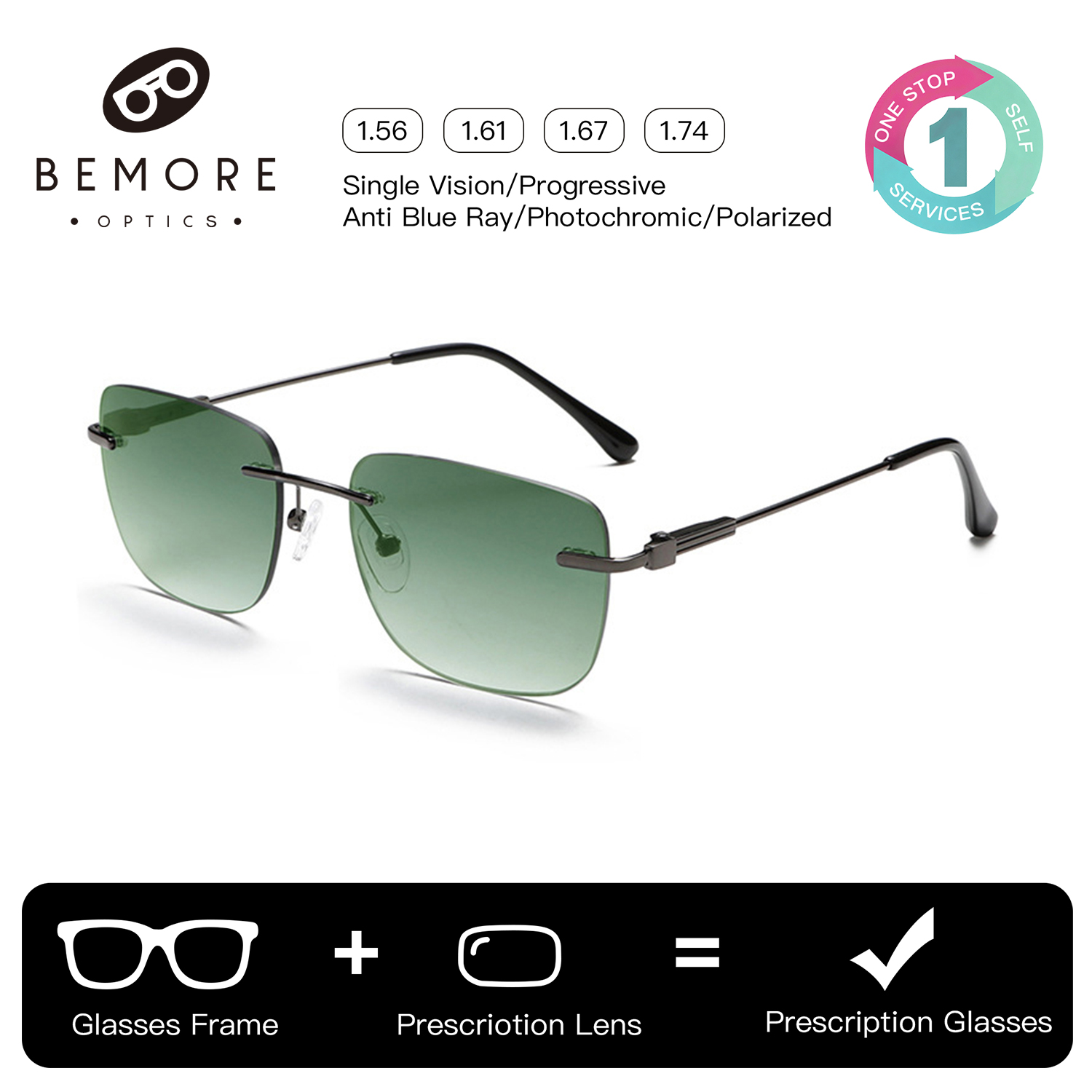 Fishing Sunglasses Polarized - BEMORE randloze zonnebril op sterkte, gepolariseerde