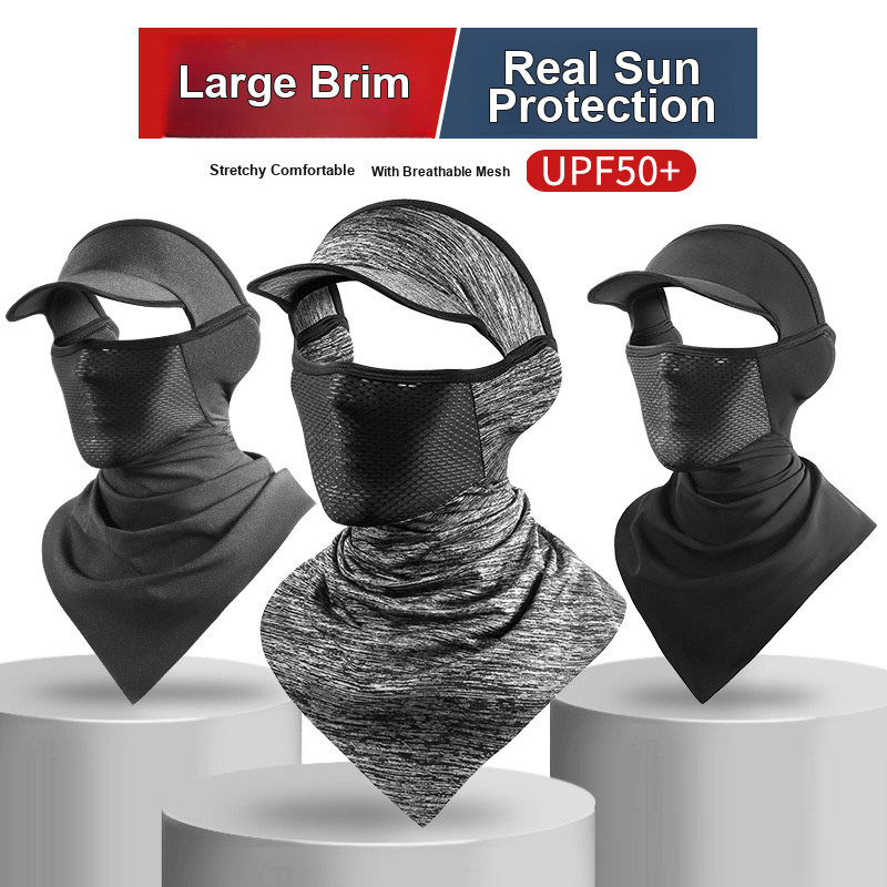 Fishing Mask Sun Protection - Zonbescherming Fietsgezichtsmasker Ademend ijszijde driehoekig hoofdband