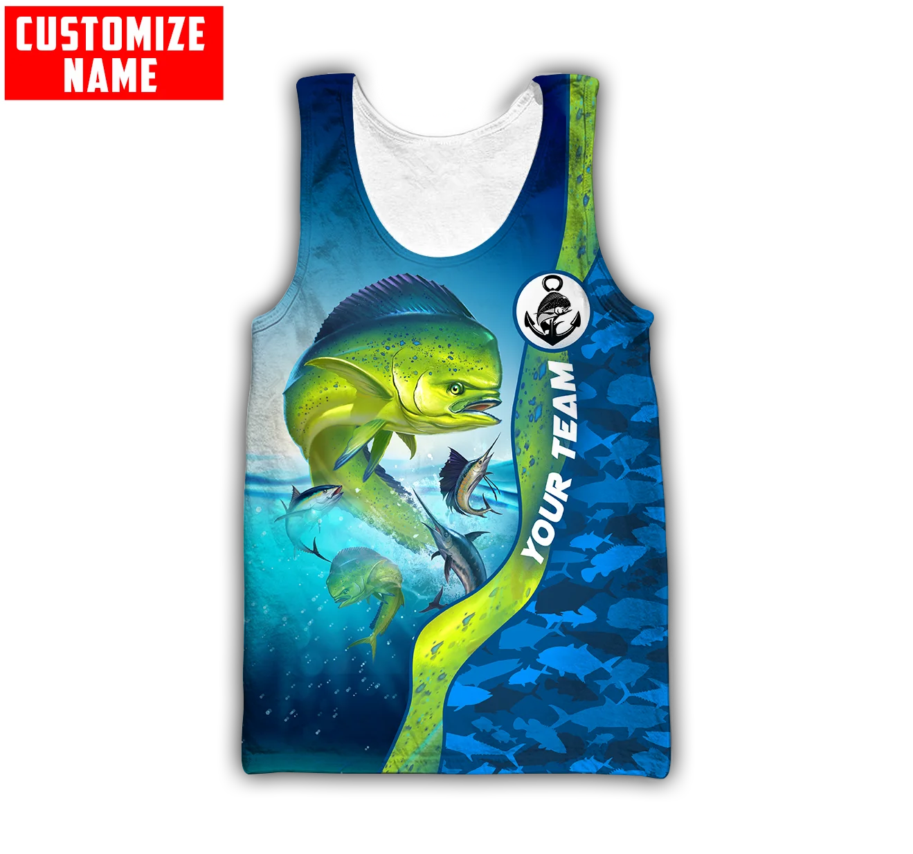 Custom Naam Mahi Mahi Vissen 3 - Fishing Vest recensie en prijs
